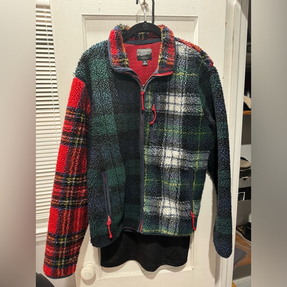 J Crew Plaid Sherpa Jacket USED